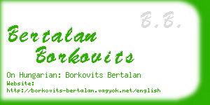 bertalan borkovits business card
